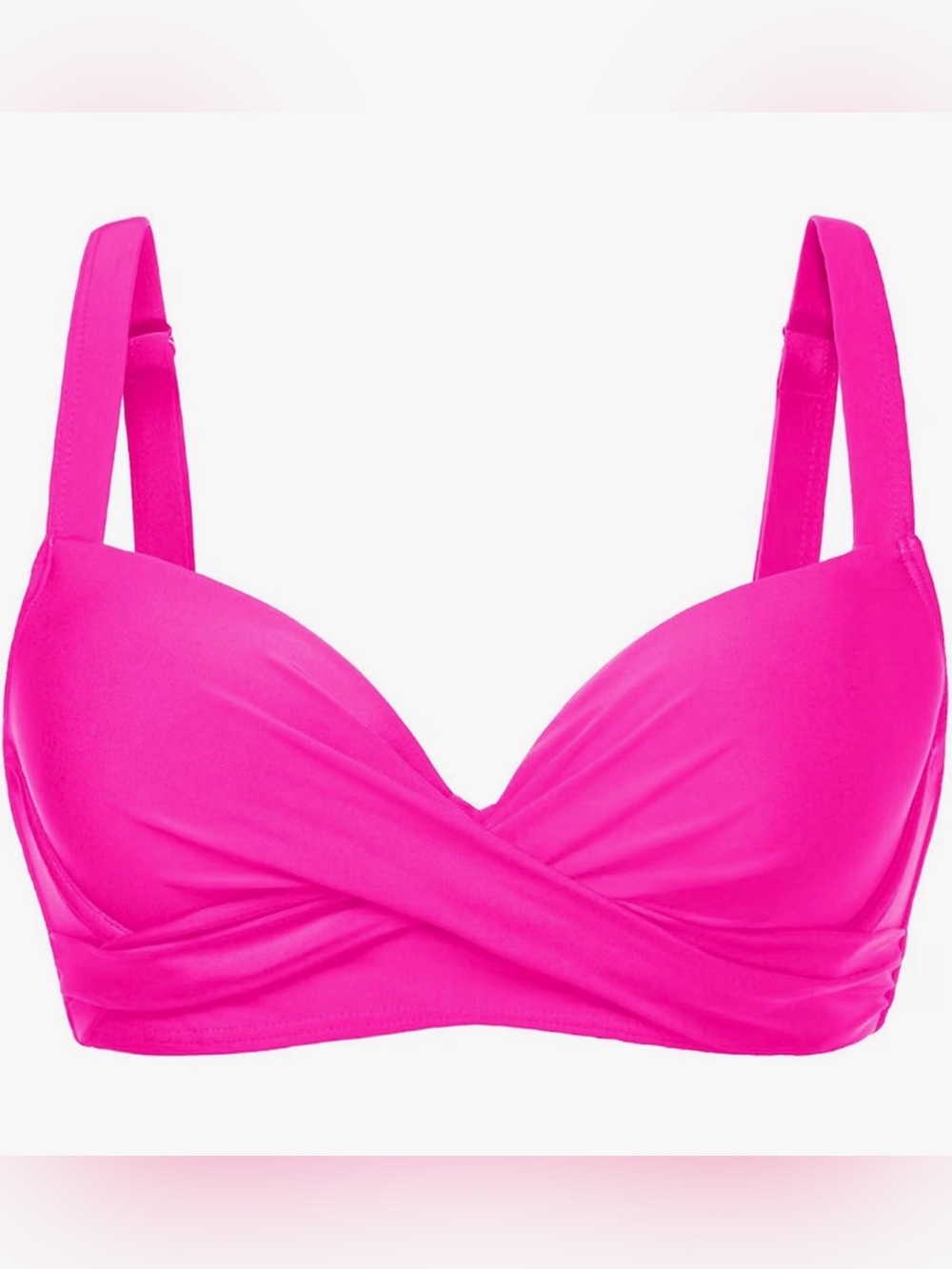 Wide Adjustable Straps,Unremovable Cups for Fixed Lift,Full  bikini top
